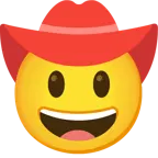 cowboy hat face + red heart