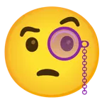 face with monocle + purple heart