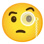 face with monocle + white heart