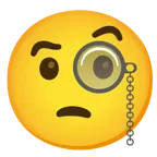 face with monocle + grey heart