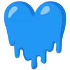 cara derritiéndose + corazón azul