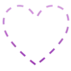 dotted line face + purple heart