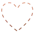 dotted line face + brown heart