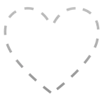 dotted line face + grey heart