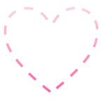 dotted line face + pink heart