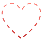 dotted line face + red heart