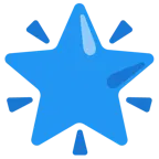 blaues Herz + funkelnder Stern