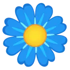 blaues Herz + gelbe Blüte