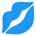 blaues Herz + Kussabdruck