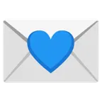 blaues Herz + Liebesbrief