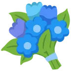blaues Herz + Blumenstrauß