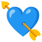 blaues Herz + Herz mit Pfeil