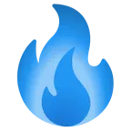 blaues Herz + Feuer
