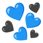 blaues Herz + schwarzes Herz