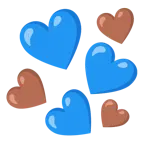 blaues Herz + braunes Herz