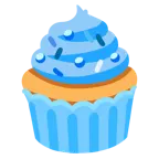 blaues Herz + Cupcake