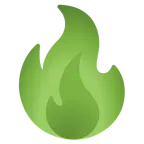 grünes Herz + Feuer