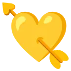 gelbes Herz + Herz mit Pfeil