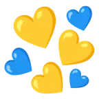 gelbes Herz + blaues Herz