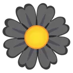 schwarzes Herz + gelbe Blüte