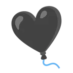 schwarzes Herz + Luftballon