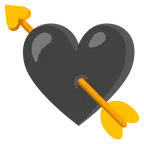 schwarzes Herz + Herz mit Pfeil