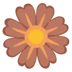 braunes Herz + gelbe Blüte