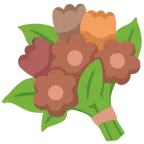 braunes Herz + Blumenstrauß
