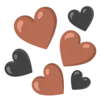 braunes Herz + schwarzes Herz