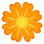 oranges Herz + gelbe Blüte