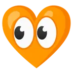oranges Herz + Augen