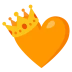 oranges Herz + Krone