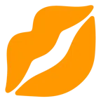 oranges Herz + Kussabdruck