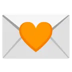 oranges Herz + Liebesbrief