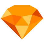 oranges Herz + Edelstein