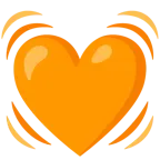 oranges Herz + schlagendes Herz