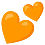 oranges Herz + zwei Herzen