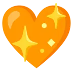 oranges Herz + funkelndes Herz