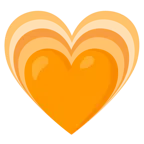 oranges Herz + wachsendes Herz