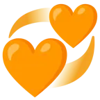 oranges Herz + kreisende Herzen