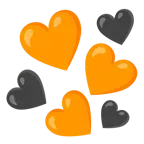oranges Herz + schwarzes Herz