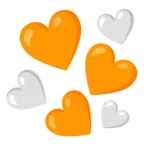 oranges Herz + weißes Herz