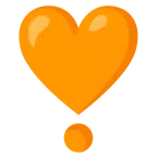 oranges Herz + Herz als Ausrufezeichen