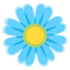 hellblaues Herz + gelbe Blüte