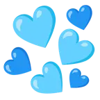 hellblaues Herz + blaues Herz