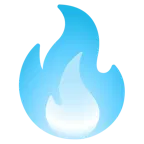 hellblaues Herz + Feuer