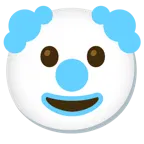 hellblaues Herz + Clown-Gesicht