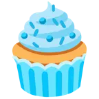 hellblaues Herz + Cupcake
