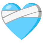 hellblaues Herz + Herz mit Verband