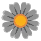 graues Herz + gelbe Blüte
